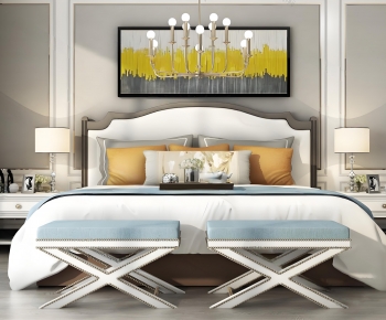 Simple European Style Double Bed-ID:370207077