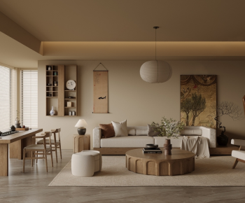 New Chinese Style A Living Room-ID:938508038