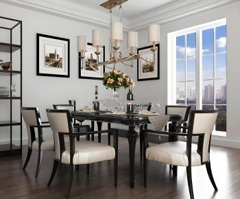 American Style Dining Table And Chairs-ID:935861116