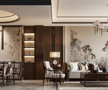 New Chinese Style A Living Room-ID:432802925