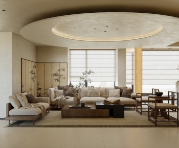 New Chinese Style A Living Room-ID:438695913