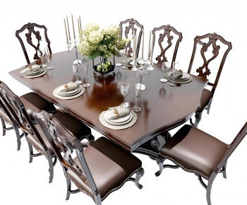 American Style Dining Table And Chairs-ID:656483894