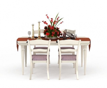 French Style Dining Table And Chairs-ID:191519364