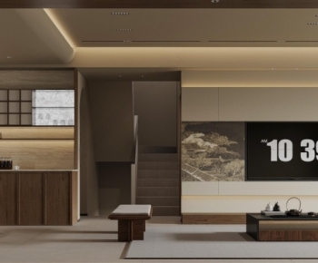 New Chinese Style A Living Room-ID:656929059