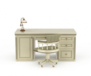 European Style Office Desk And Chair-ID:832252983