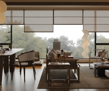 New Chinese Style A Living Room-ID:302520993