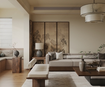 New Chinese Style A Living Room-ID:624764926