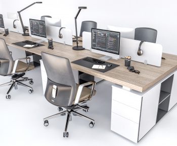 Modern Office Desk And Chair-ID:581223967