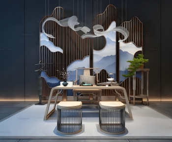 New Chinese Style Tea Tables And Chairs-ID:982578996