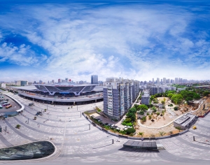HDR车站广场全景-ID:774405008