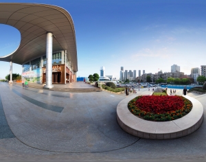 HDR车站广场全景-ID:616421943