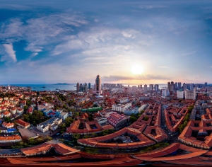 HDR晨曦黄昏城市全景-ID:136101965