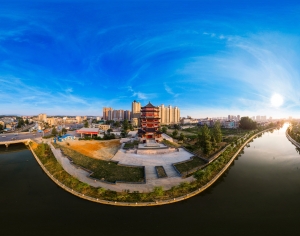 HDR晨曦黄昏城市全景-ID:843916898