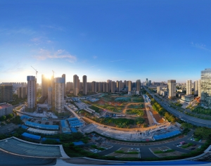 HDR黄昏晨曦城市全景-ID:413516041