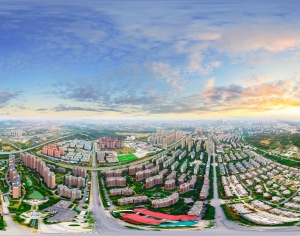 HDR黄昏晨曦城市全景-ID:256486897
