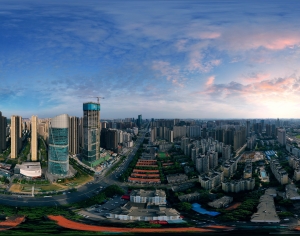 HDR黄昏晨曦城市全景-ID:180358972