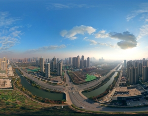 HDR黄昏晨曦城市全景-ID:634080893