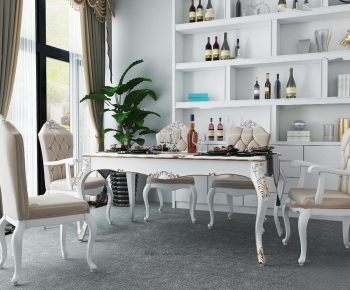 European Style Dining Table And Chairs-ID:222971929