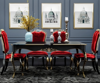 European Style Dining Table And Chairs-ID:346899041