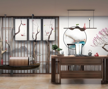 New Chinese Style Tea Tables And Chairs-ID:291297915