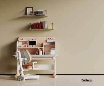 Modern Computer Desk And Chair-ID:372740982