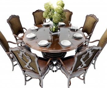 American Style Dining Table And Chairs-ID:649778836