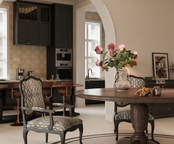 French Style Dining Table And Chairs-ID:169593103