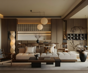 New Chinese Style A Living Room-ID:712239761