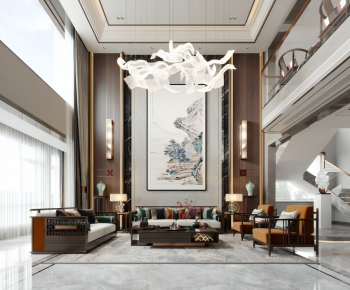 New Chinese Style A Living Room-ID:638101165