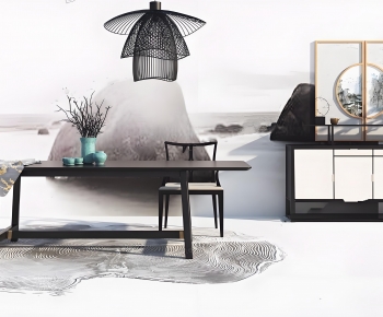 New Chinese Style Computer Desk And Chair-ID:118899362