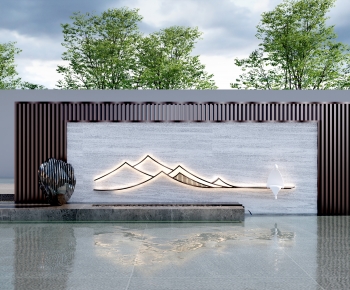 New Chinese Style Landscape Wall-ID:437366963