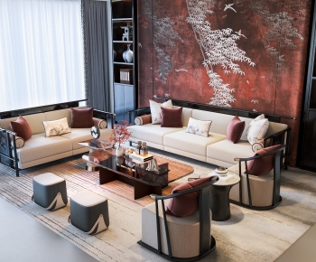 New Chinese Style Sofa Combination-ID:672101028