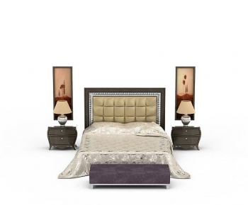 Modern Double Bed-ID:602556946