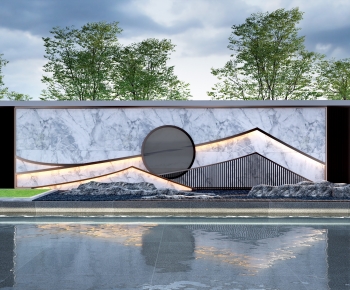 New Chinese Style Landscape Wall-ID:376998906