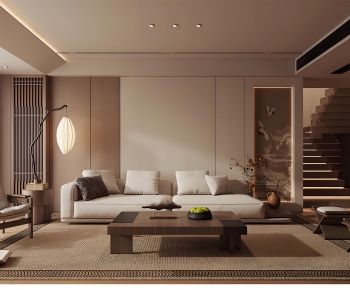 New Chinese Style A Living Room-ID:500531918