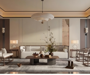 New Chinese Style A Living Room-ID:367290024