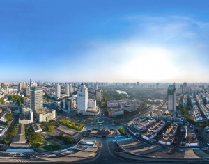 HDR城市建筑鸟瞰全景-ID:456846009