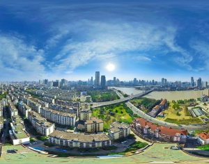 HDR城市建筑鸟瞰全景-ID:500130897