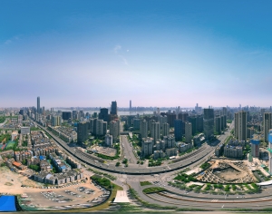 HDR城市建筑鸟瞰全景-ID:253041037