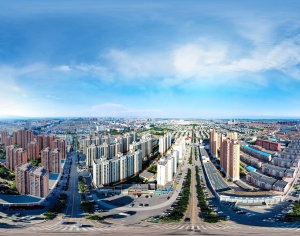 HDR城市建筑鸟瞰全景-ID:956640015