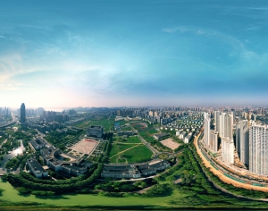 HDR城市建筑鸟瞰全景-ID:945713041