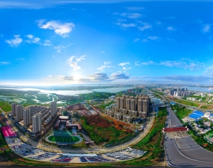 HDR城市建筑鸟瞰全景-ID:135317095