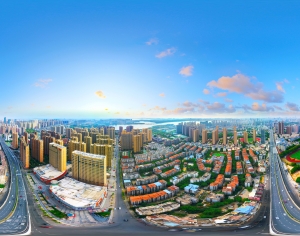 HDR城市建筑鸟瞰全景-ID:675728082