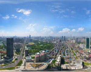 HDR城市建筑鸟瞰全景-ID:844030432