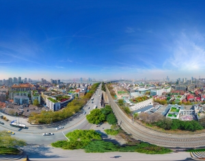 HDR城市建筑鸟瞰全景-ID:698489901