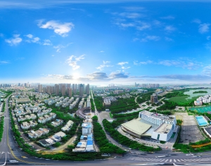 HDR城市建筑鸟瞰全景-ID:881967078