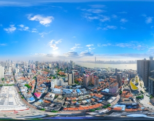 HDR城市建筑鸟瞰全景-ID:333283905
