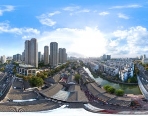 HDR城市建筑鸟瞰全景-ID:594156985