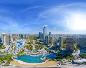 HDR城市建筑鸟瞰全景-ID:644329073