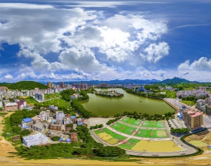 HDR城市工地建筑鸟瞰全景-ID:923110012